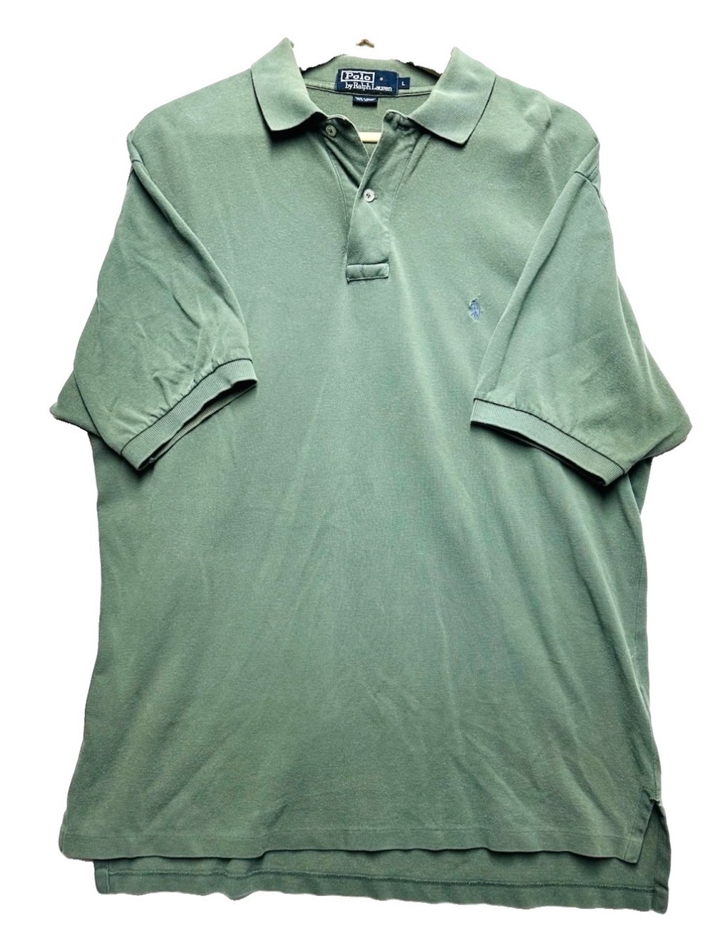 Polo Ralph Lauren Mens L Sage Green Cotton Pique Polo Shirt Classic Fit